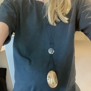 Long statement 2 stone necklace